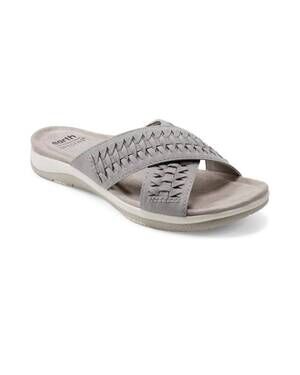 NEW EARTH women's sue 3 slide sandals in light gray
